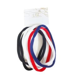 Hair Elastic Bands 6pk Red White Blue-wholesale