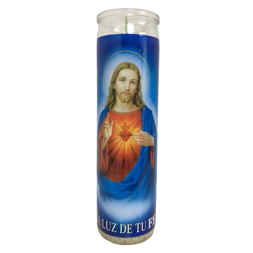 Candle 8in Corazon De Jesus White-wholesale Candle 8in Corazon De Jesus White-wholesale