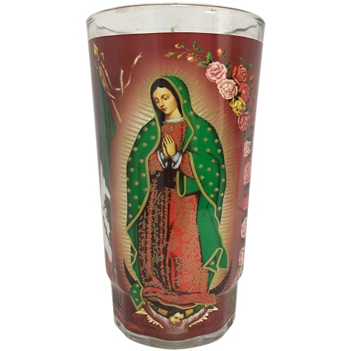 Candle 6in Virgen De Guadalupe White-wholesale Candle 6in Virgen De Guadalupe White-wholesale