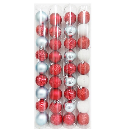 X-Mas Ball Ornaments 9pc 2in Asst Clrs-wholesale