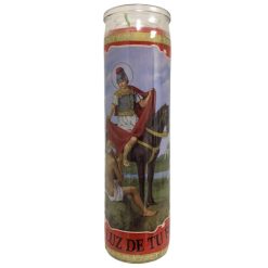 Candle 8in Red San Martin Caballero-wholesale