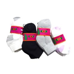 ZMZ Socks Ankle Kids 3pk 4-6 Asst Clrs-wholesale