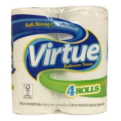 Virtue Bath Tissue 4pk Reg 225ct-wholesale