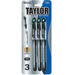 Taylor Roller Ball Pens 3pk Black .7mm-wholesale