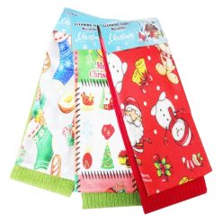 X-Mas Kitchen Towels 2pc Asst Design-wholesale