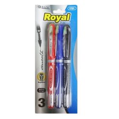 Pens Roller Ball 0.7mm 3pk Asst Clrs-wholesale