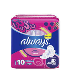 Always Maxi Pads 10ct W-Wings Protection-wholesale