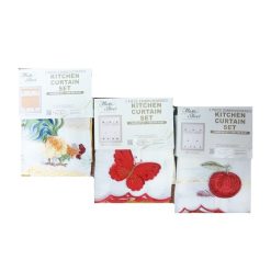 Kitchen Curtain 3pc Asst Design-wholesale