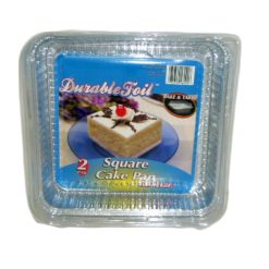 D. Foil Square Cake Pan W-Lid 2pk-wholesale
