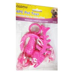 Pet Toy 4pc 4in Pink-wholesale