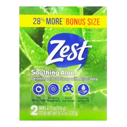 Zest Bath Soap 2pk 8.24oz Soothing Aloe-wholesale Zest Bath Soap 2pk 8.24oz Soothing Aloe-wholesale