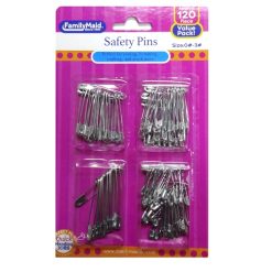 Safety Pins 120pc Silver-wholesale