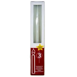 Taper Candles 3pc White-wholesale