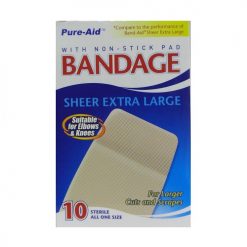 Pure-Aid Bandage 10ct Sheer Xtra Lg-wholesale