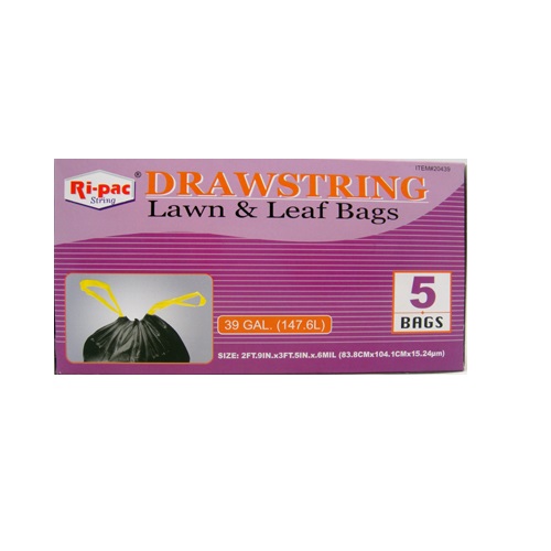 Ri-Pac Drawstring Lawn-Leag Bag 5ct 39gl-wholesale Ri-Pac Drawstring Lawn-Leag Bag 5ct 39gl-wholesale