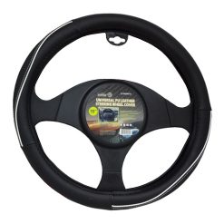 Leather Steering Wheel Cover Black-wholesale