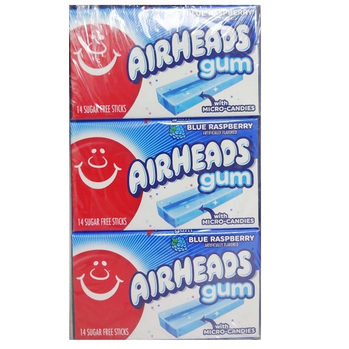 Airheads Gum 14pc Blue Raspberry-wholesale Airheads Gum 14pc Blue Raspberry-wholesale