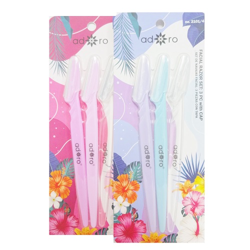 Facial Razor Set 3pk Asst Clrs-wholesale Facial Razor Set 3pk Asst Clrs-wholesale