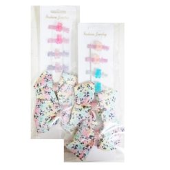 Hair Metal Snaps 6pc W-Bow Asst Clrs-wholesale