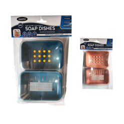 Soap Dish 2pk 3 X 5½in Asst Clrs-wholesale