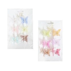 Hair Clips 6pc Butterfly Smll Asst Clrs-wholesale