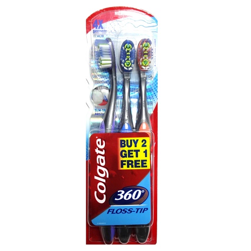 Colgate Toothbrush 360 3pk Md Floss-T-wholesale Colgate Toothbrush 360 3pk Md Floss-T-wholesale