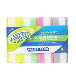 Fresh Start Scour Sponge 4pk Asst Clrs-wholesale