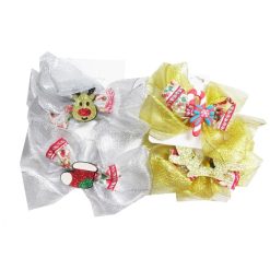 X-Mas Hair Metal Snaps W-Bow Asst-wholesale