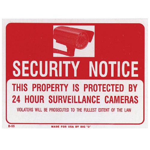 Sign SECURITY NOTICE 12 X 16in-wholesale Sign SECURITY NOTICE 12 X 16in-wholesale