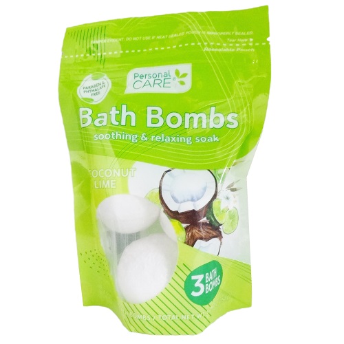 ***P.C Bath Bombs 3pc Coconut & Lime-wholesale ***P.C Bath Bombs 3pc Coconut & Lime-wholesale