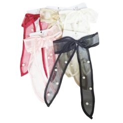 Hair Metal Clips Bow W-Pearls Asst Clrs-wholesale