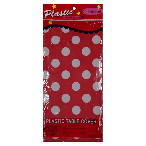 Table Cover 54 X 108in Polka Dot Red-wholesale Table Cover 54 X 108in Polka Dot Red-wholesale