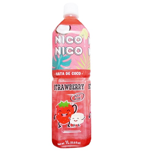 Nico Nata De Coco Drink 1 Ltr Strawbe-wholesale Nico Nata De Coco Drink 1 Ltr Strawbe-wholesale
