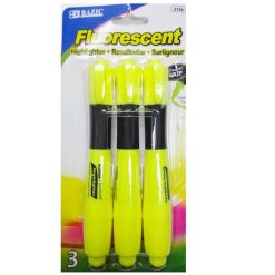 Highlighter 3pk Yellow Fluorescent-wholesale