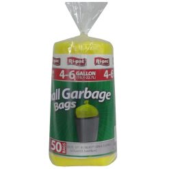 Ri-Pac Small Garbage Bags 4-6gl 50ct-wholesale