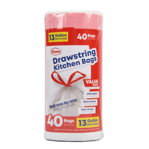 Ri-Pac Kitchen Bags 40ct 13gl-wholesale Ri-Pac Kitchen Bags 40ct 13gl-wholesale