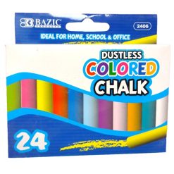 Chalk Asst Clrs Dustless 24ct-wholesale