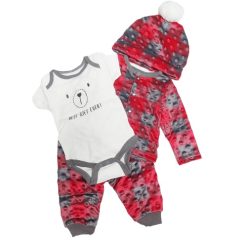 Baby Cardigan Set 4pc 0-3 Red-wholesale