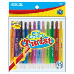 Mini Crayons Twist 12pc Asst Clrs-wholesale
