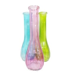 Glass Bud Vase Asst Clrs-wholesale
