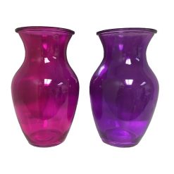 Glass Vase Asst Clrs-wholesale