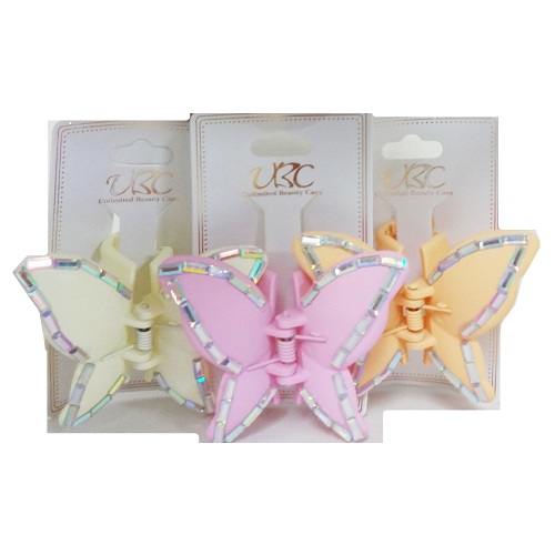 Hair Clip Butterfly Asst Clrs-wholesale Hair Clip Butterfly Asst Clrs-wholesale