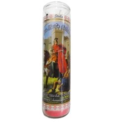 Candle 8in San Martin Caballero Red-wholesale