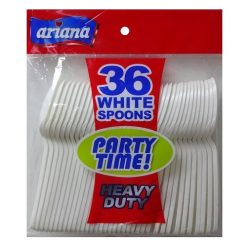 Blue Star PP White Spoons 36ct Pastic-wholesale