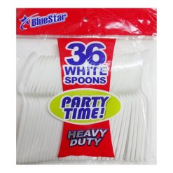 Blue Star PP White Spoons 36ct Pastic-wholesale