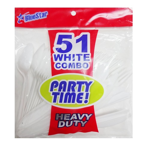 Blue Star PP White Cutlery Combo 5-wholesale Blue Star PP White Cutlery Combo 5-wholesale