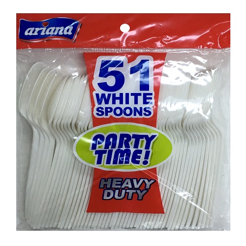 Ariana PP White Spoons 51ct-wholesale