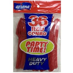 ***Ariana PS Red Ctulery Combo 36ct-wholesale
