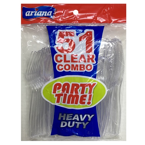 Ariana PS Clear Cutlery Combo 51ct-wholesale