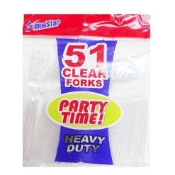 Blue Star PS Clear Cutlery Forks 51ct-wholesale